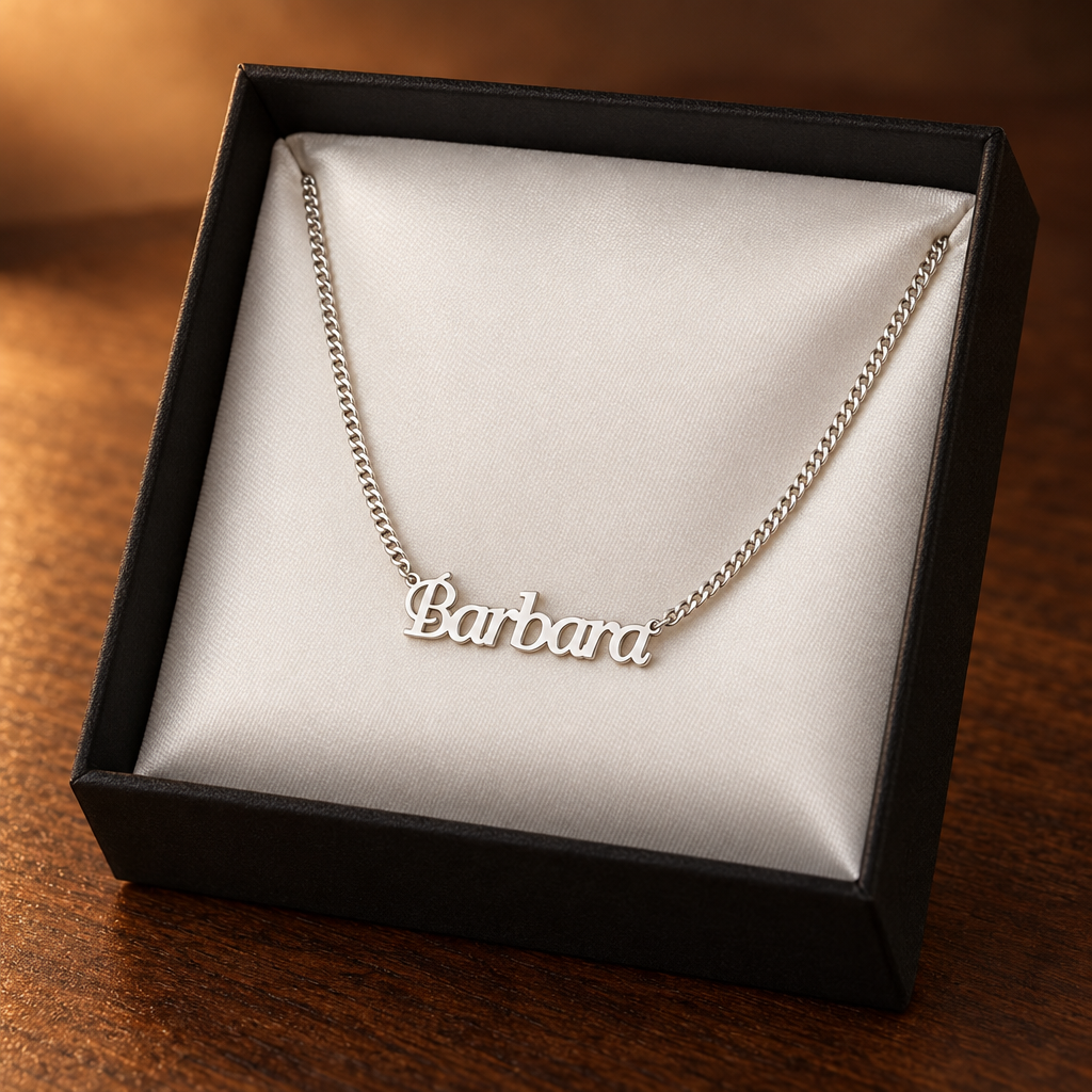 18K gold name necklace for custom gifting